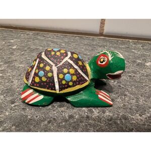 Pablo Sosa Oaxacan Turtle - Hand Carved and Painted Folk Art SIGNED